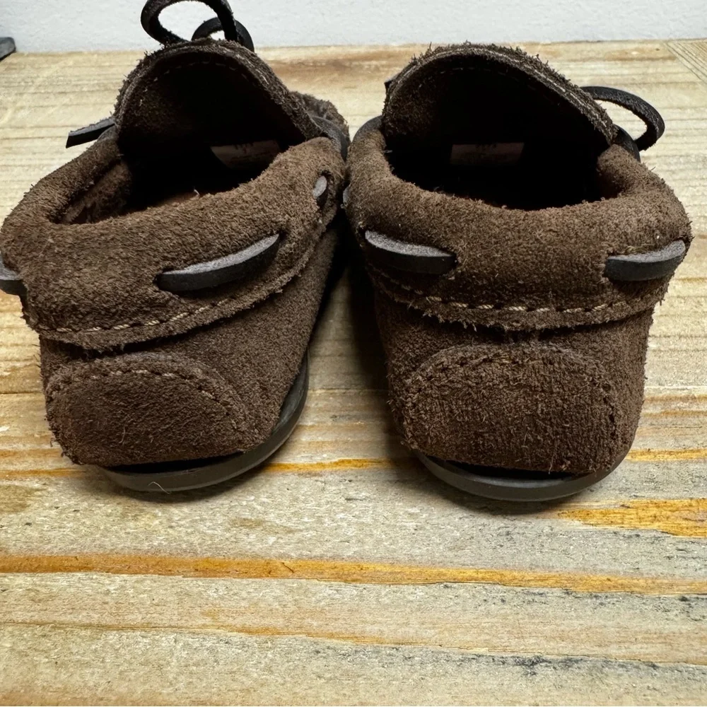 Minnetonka Little Kids Toddler Dark Brown Suede‎ Boat Moccasins Size 7